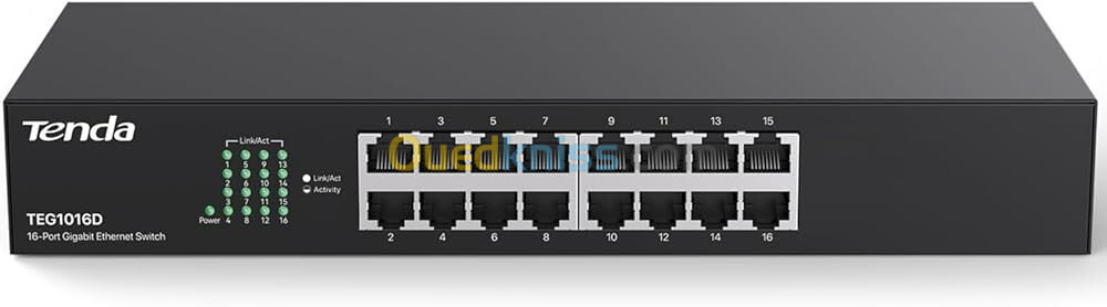 TEG1016D Switch Tenda 16 Ports GIGA 10/100/1000, Bese-T, non manageable, Rackable