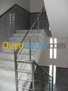 Rampe d'escalier en inox