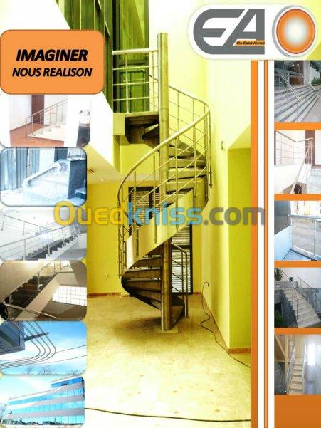 Rampe d'escalier en inox