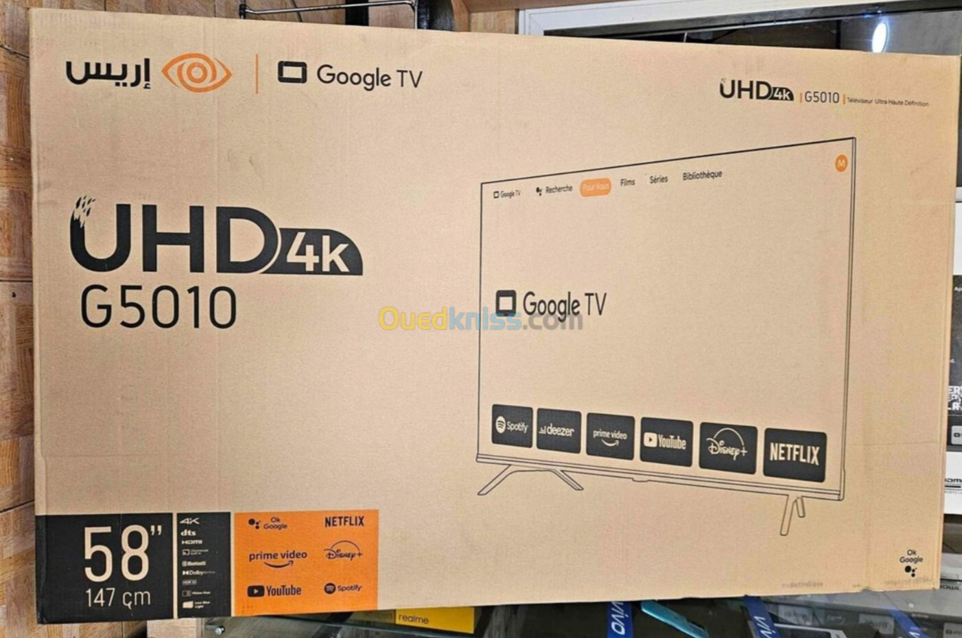 Tv iris 58 pouces Google tv 4k 