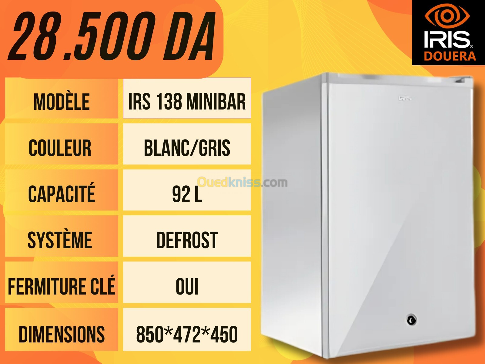 PROMOTION REFRIGERATEURS ET CONGELATEURS IRIS