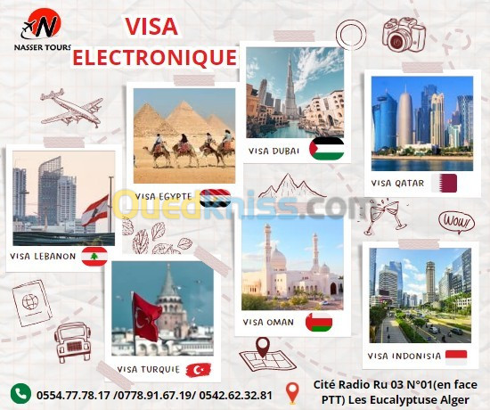 disponible visa électronique Dubai ,Qatar, Indonisia ,Turquie ,égypte , Lebanon ,Oman