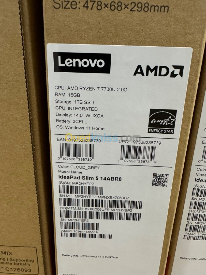 LENOVO IDEAPAD SLIM 5 14ABR8 AMD RYZEN 7 7730U 16G 1T SSD