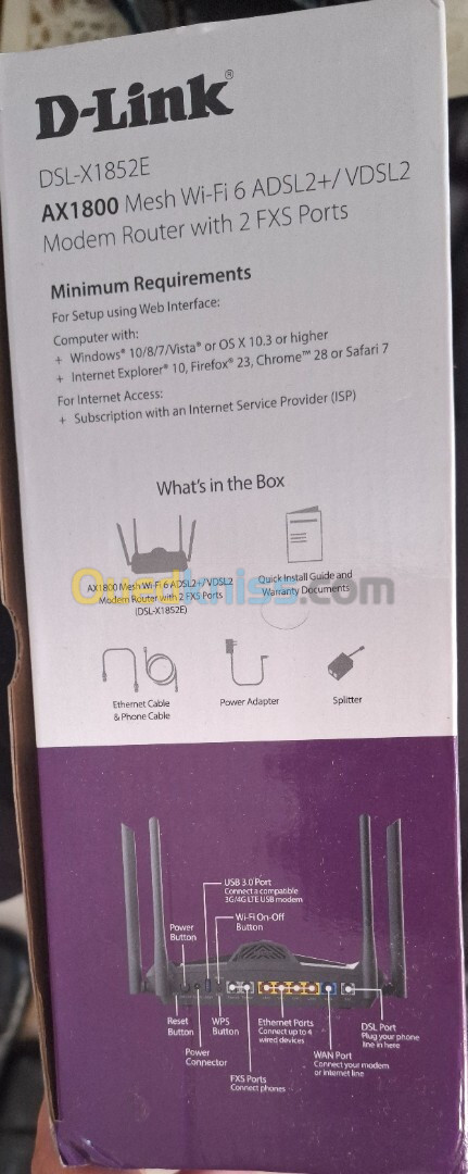 Modem D-Link WiFi 6 DSL-X1852E