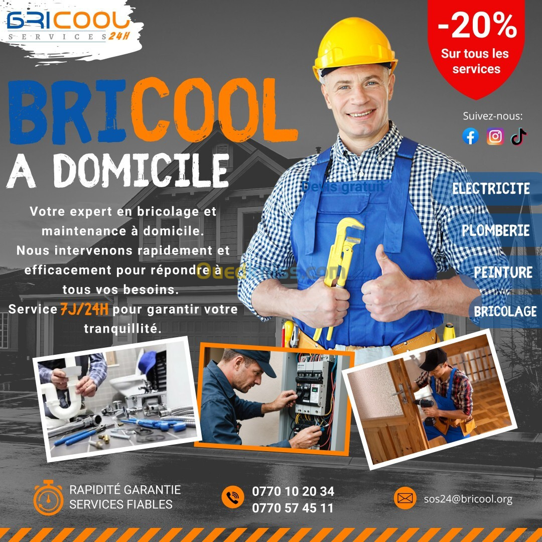 BRICOLAGE A LA MAISON AVEC REMISE DE -20% sur tous nos services 