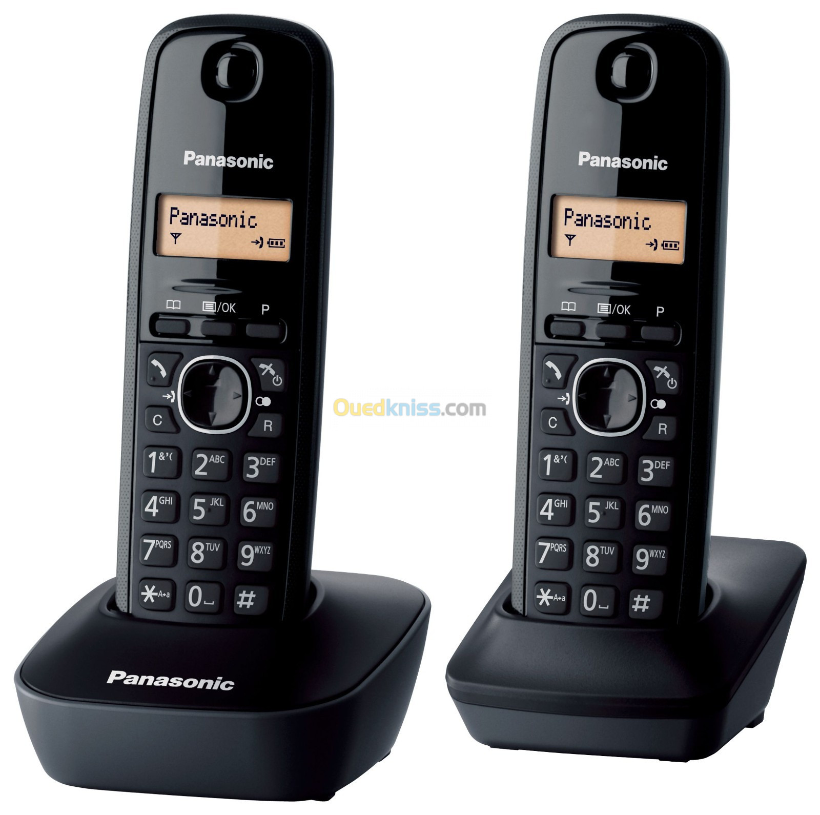 Panasonic KX TG1612 Noir Téléphone sans fil DECT avec deux combinés PANASONIC