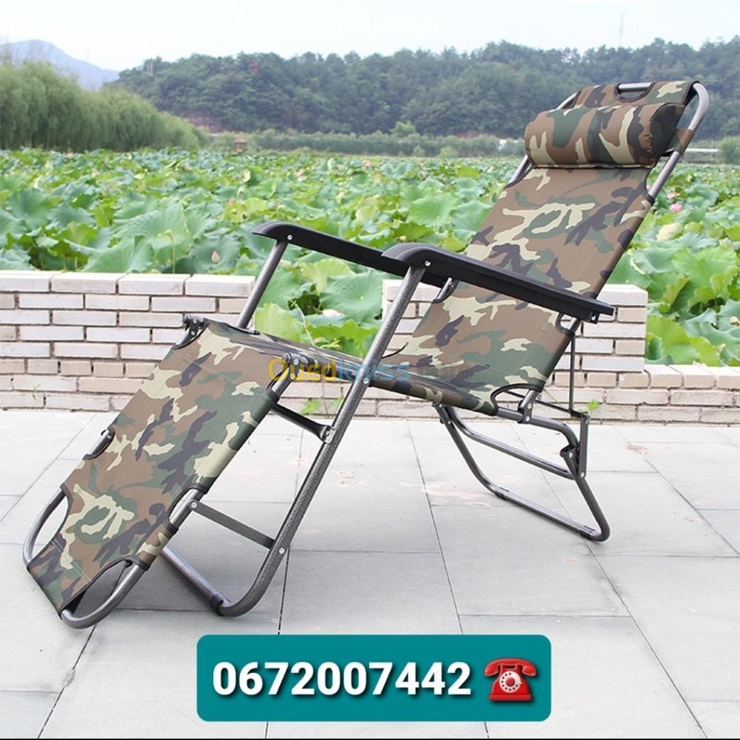 Chaise Longue Pliable et réglable, Portable et Durable Motif Camouflage