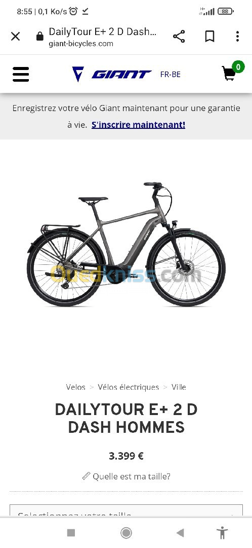 Vélo électrique Giant daily tour E+2 dash hommes 