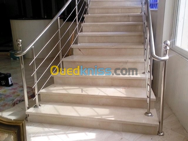 Rampe d'escalier en inox