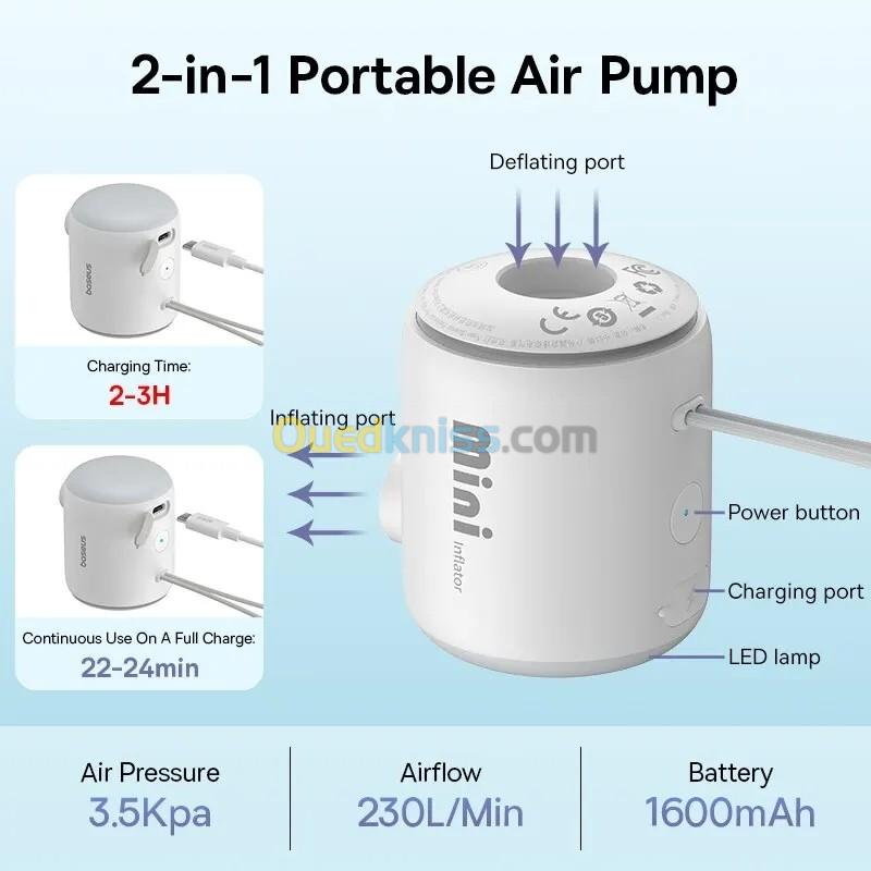  Mini Gonfleur Portable Baseus électrique chargé