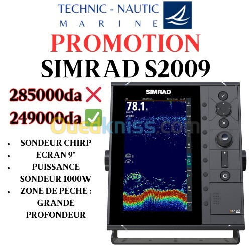 PROMOTION SONDEUR SIMRAD S2009 PUISSANCE 1KW