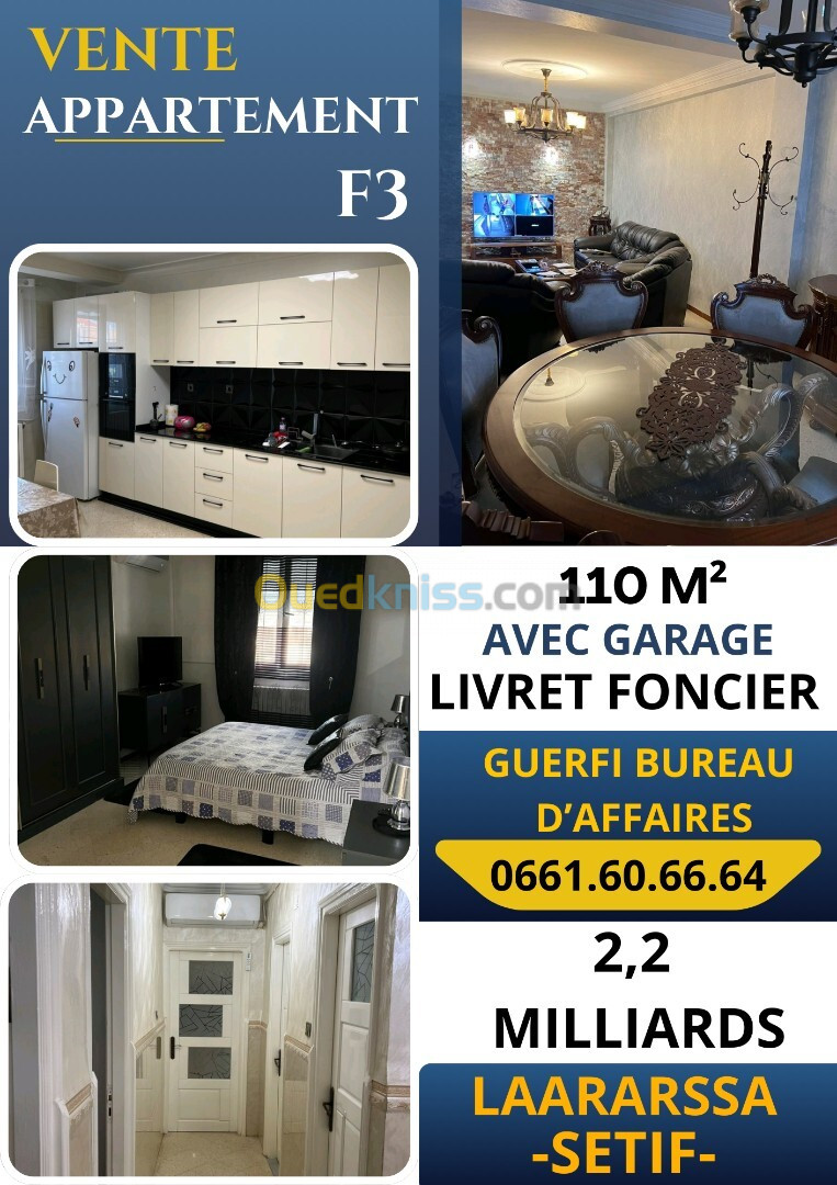 Vente Appartement F3 Sétif Setif