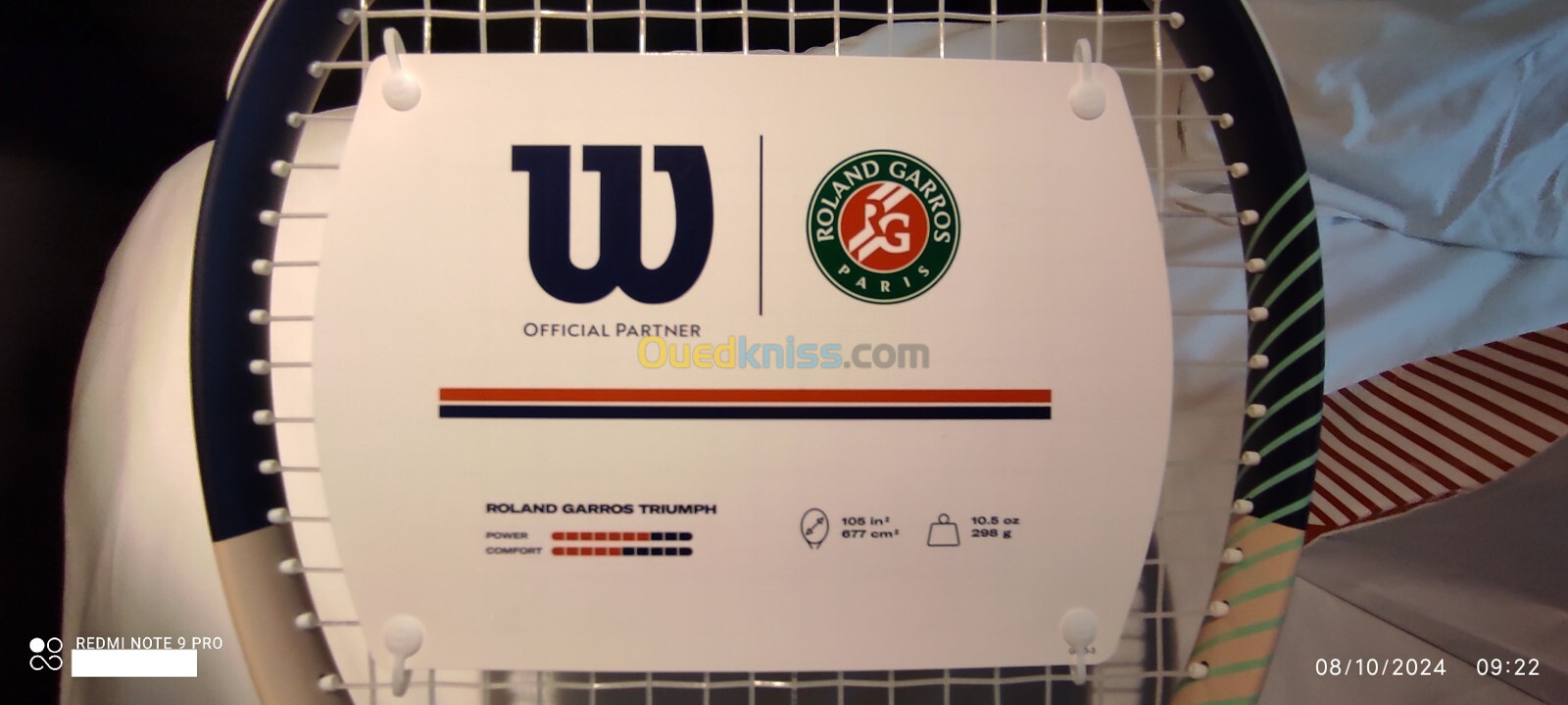 RAQUETTE DE TENNIS WILSON OFFICIAL PARTNER ROLAND GARROS TRIUMPH