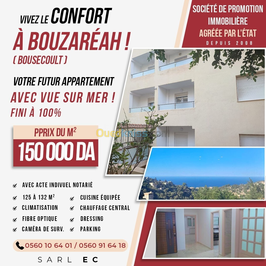 Vente Appartement F3 Alger Bouzareah