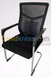 Chaise Visiteur Moderne en maille respirante noir