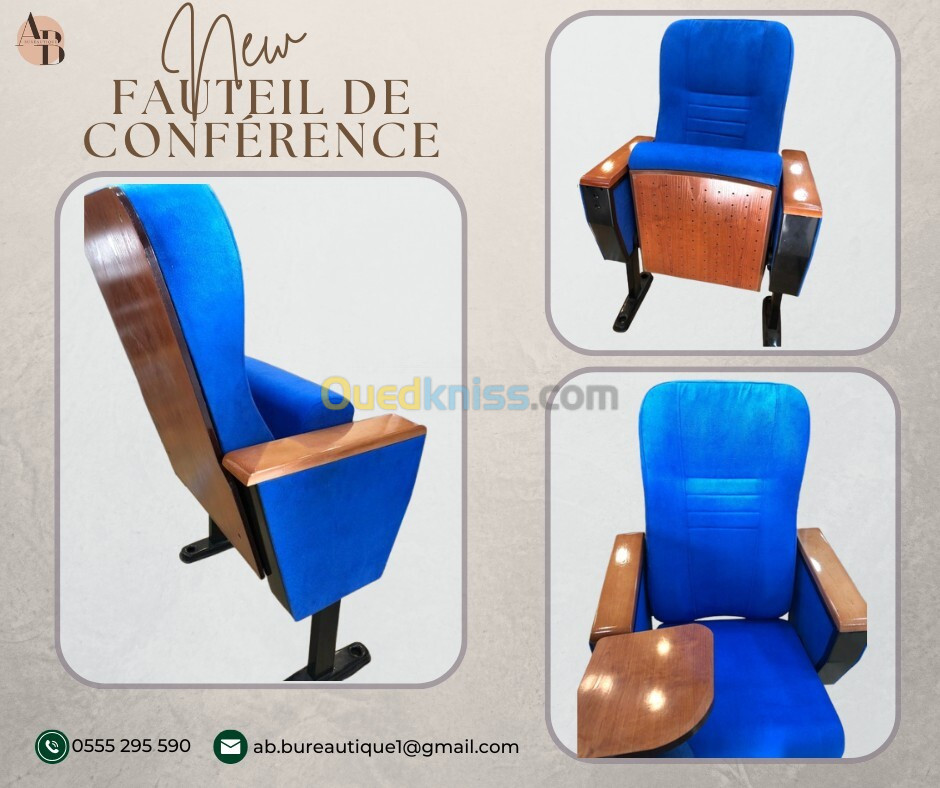 Nouveaux fauteuils de conférence - Design élégant et confort optimal - (rouge, beige, bleu)