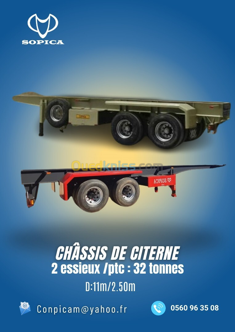 SOPICA chassis de citernes 32tonnes 2024