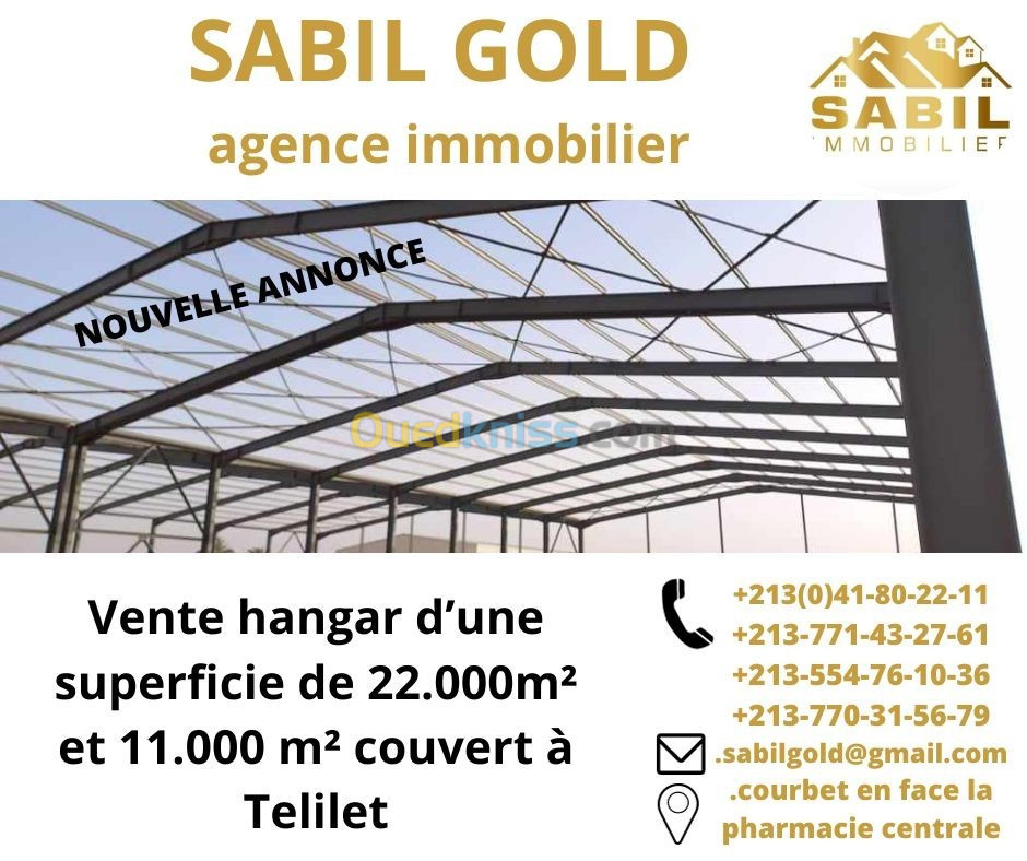 Vente Hangar Oran Oued tlelat