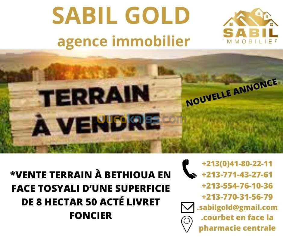 Vente Terrain Oran Bethioua