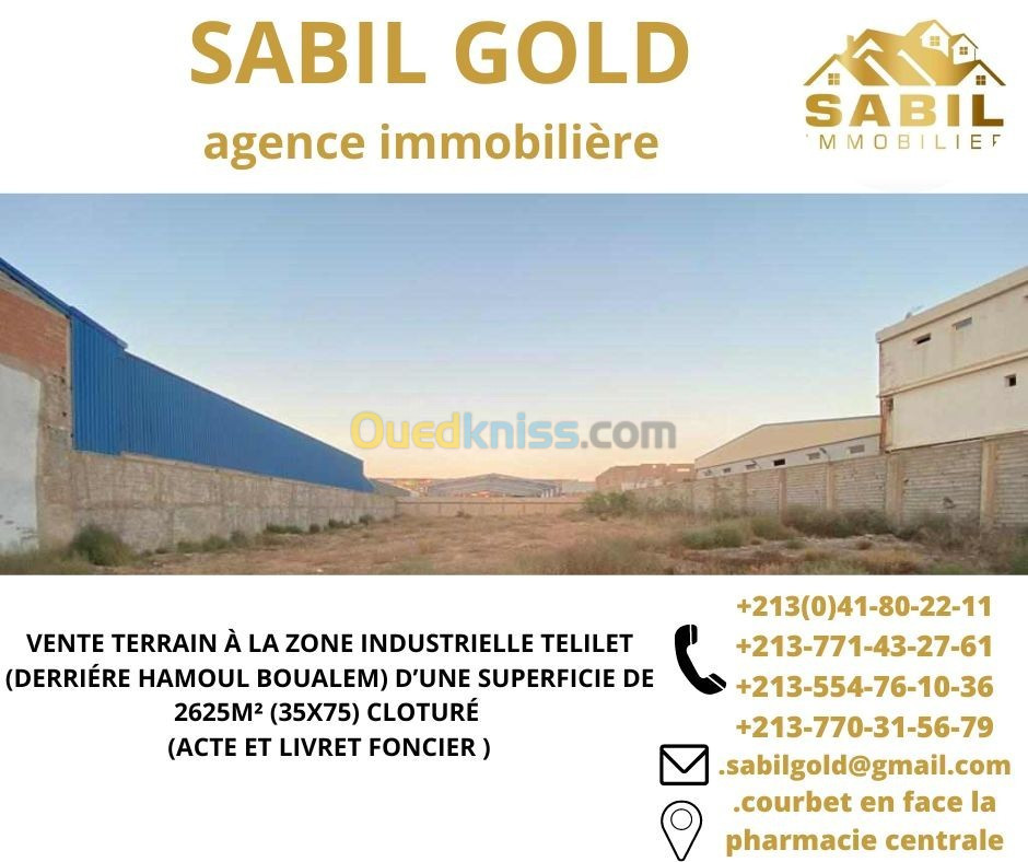 Vente Terrain Oran Oued tlelat