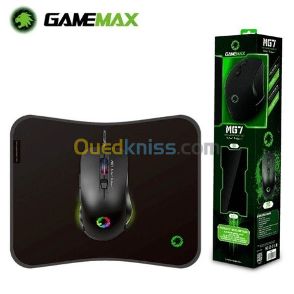 Souris Gaming GAMEMAX MG7 + Tapis de Soris 