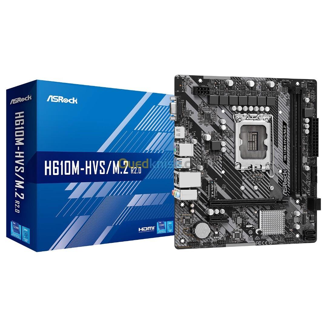 Carte Mère ASRock H610M-HVS/M.2 R2.0 ( 12 /13 /14 Gen )