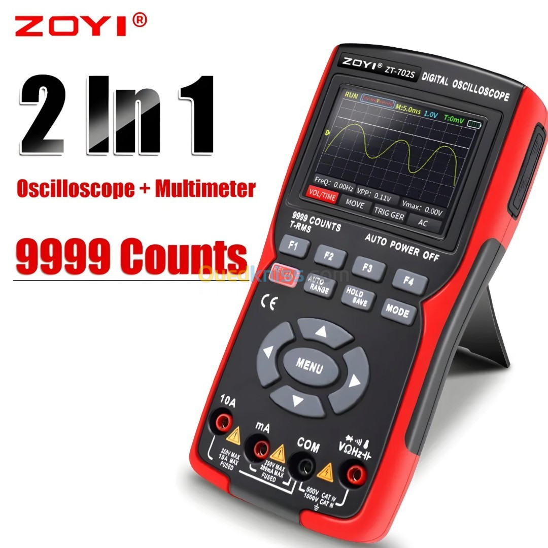 Multimètre d'oscilloscope numérique 2 en 1 ZT-702S Taux d'échantillonnage en temps réel