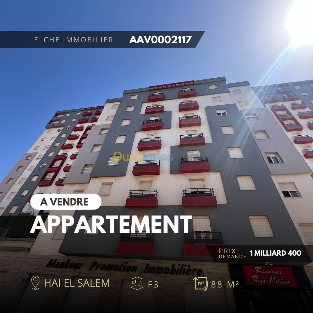 Vente Appartement F3 Oran Bir el djir