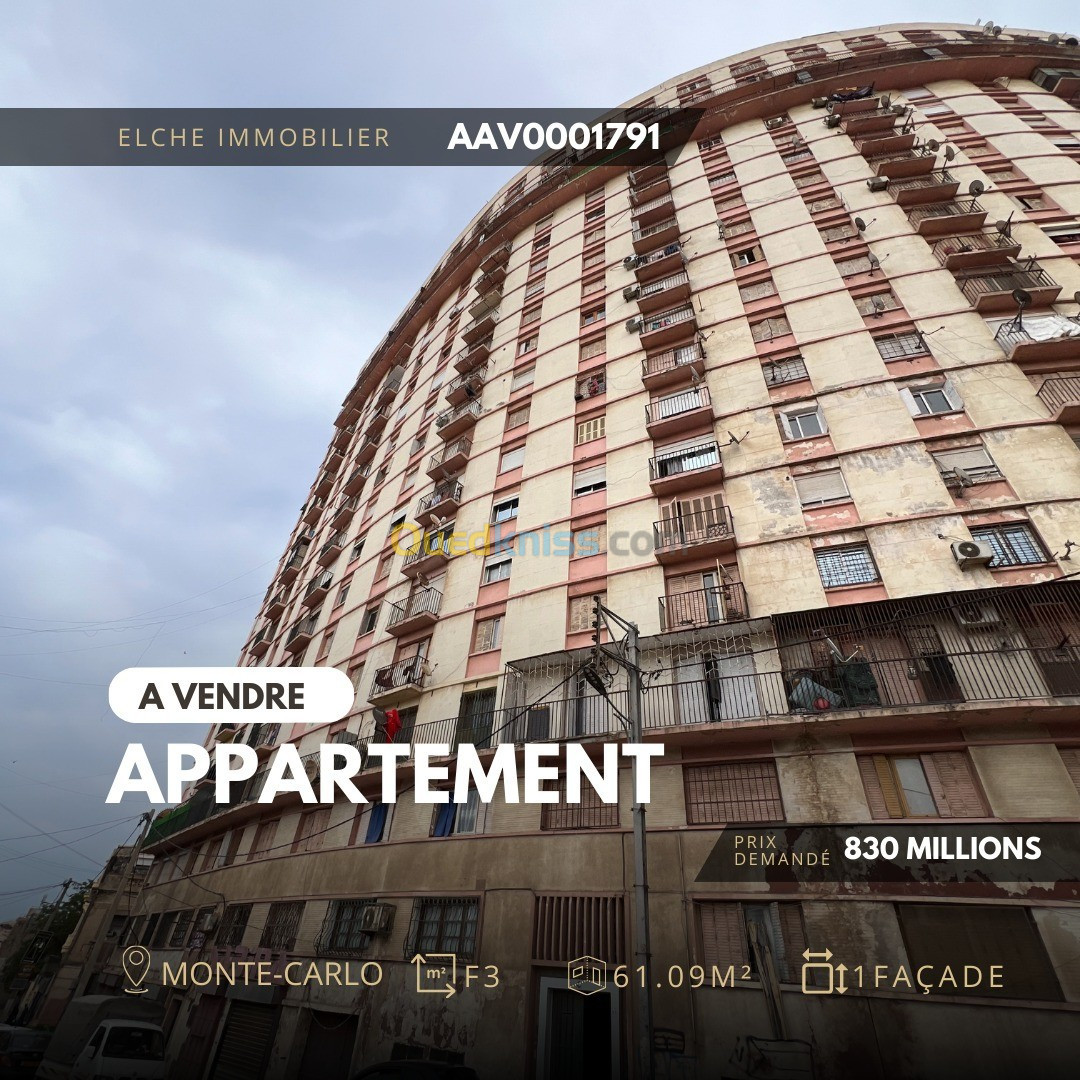 Vente Appartement F3 Oran Oran