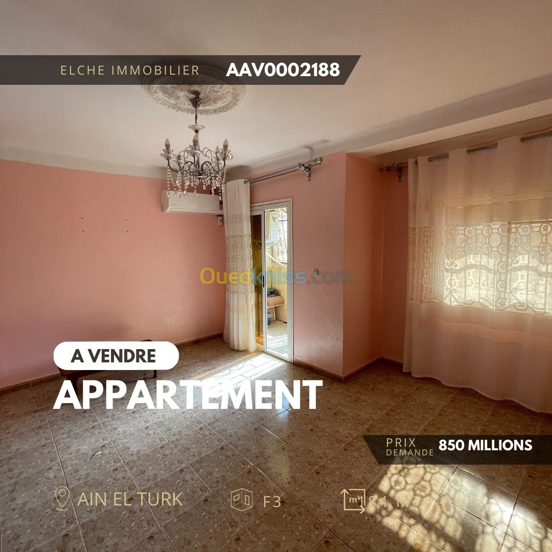 Vente Appartement F3 Oran Ain el turck