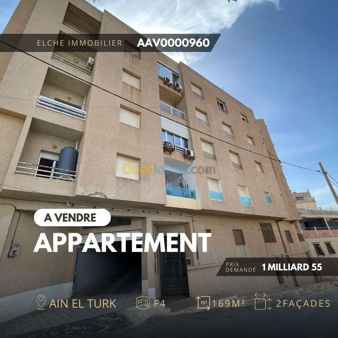 Vente Appartement F4 Oran Ain el turck