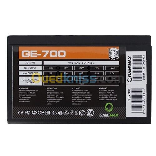 ALIMENTATION GAMEMAX GE SERIES 700W +80 WHITE