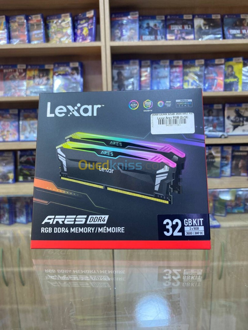 RAM Lexar Ares 32Go (2x16Go) DDR4 RGB 3600MHz