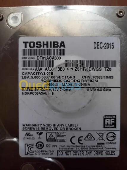 TOSHIBA 03 TB HDD