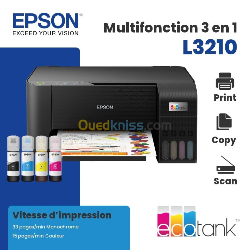 Imprimante EcoTank L3210 Epson Multifonction