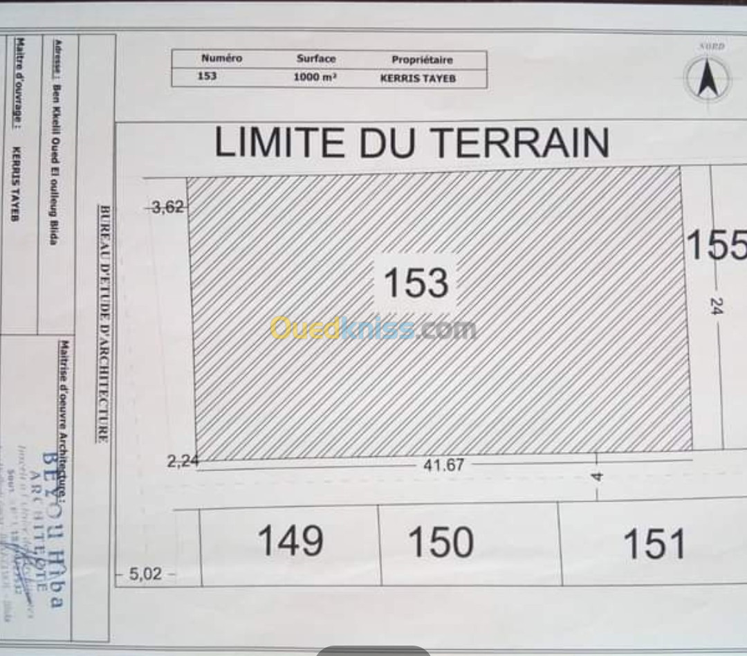 Vente Terrain Blida Ben khellil