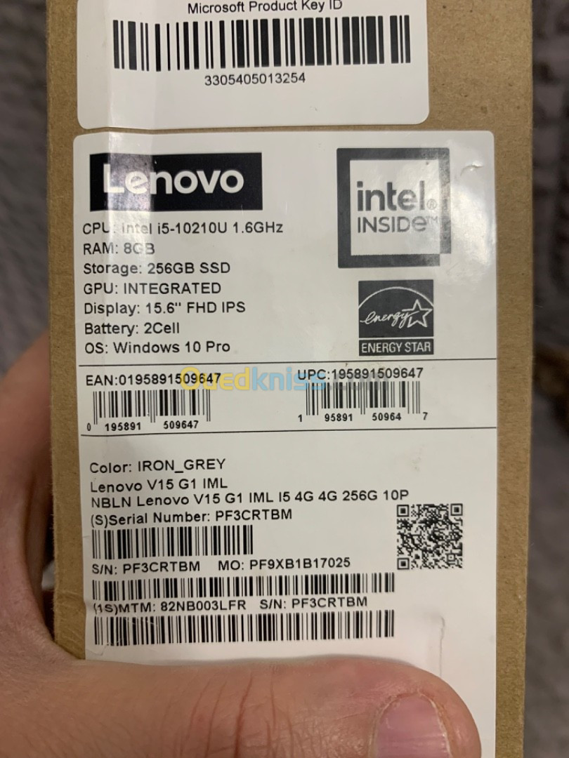 Lenovo V15 G1 i5 10em generation 8g/256 ssd écran 15,6 ips jamais utilisé