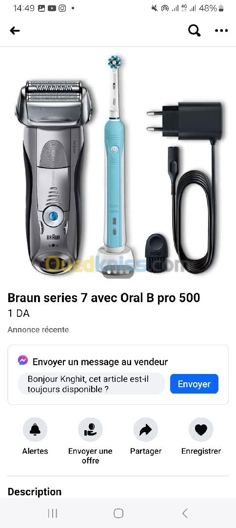 Rasoir braun series7 avec oral b 