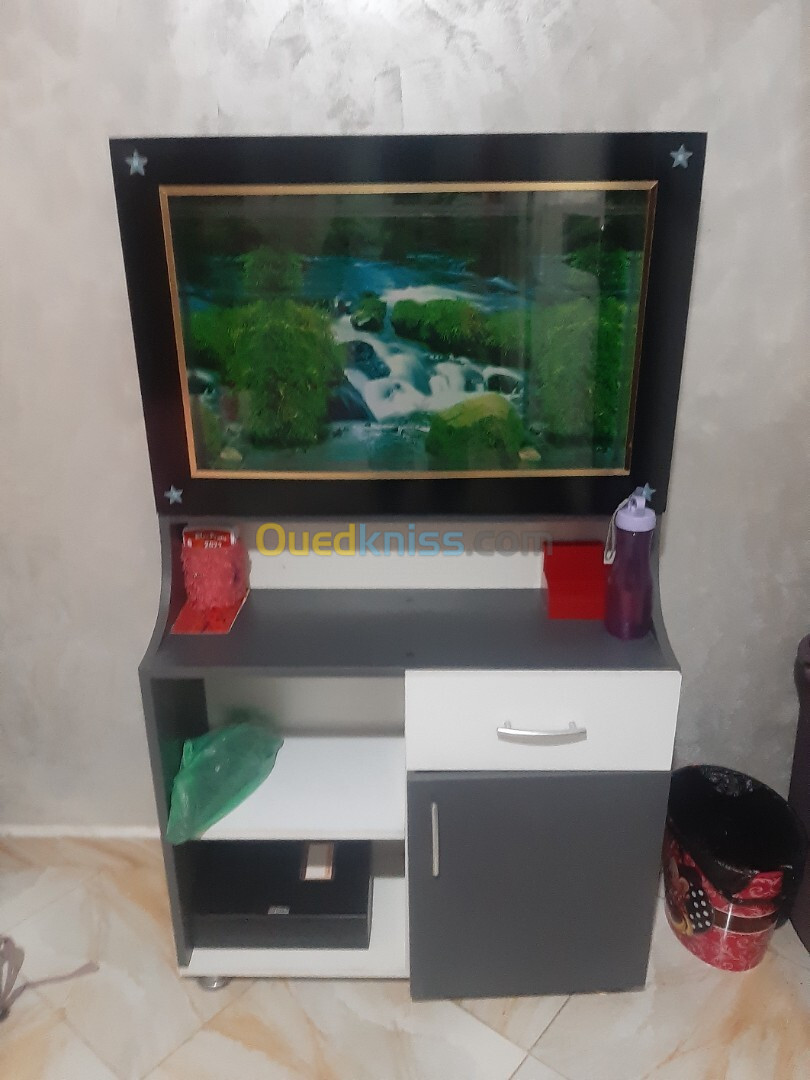 Aquarium plasma 80cm avec meuble d'origine avec ou sans Poissons 