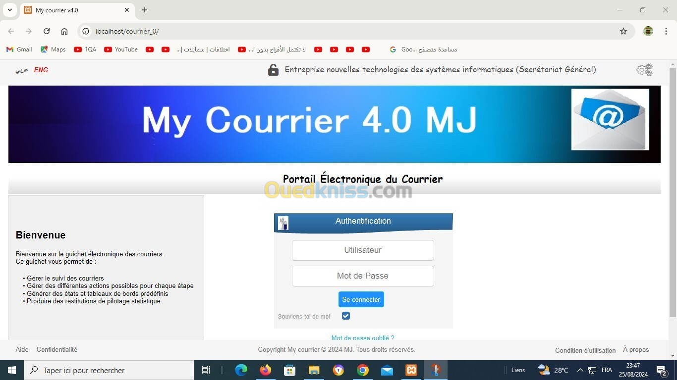 Gestion du Courrier arrivé , départ Et Télécommunication