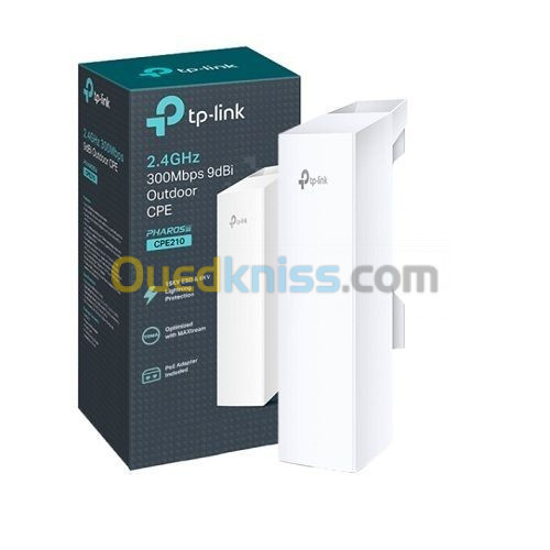 TP-LINK CPE210 Station CPE WiFi Extérieure 2.4 GHz 300 Mbps 9 DBi