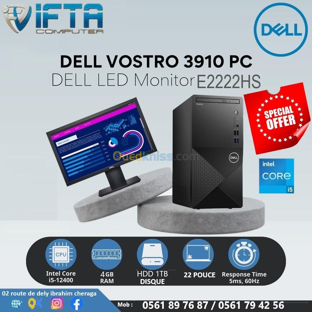 DESKTOP DELL VOSTRO 3910 i5 12éme / DDR4 4Go / HDD 1To / 22 E2222H / WIN 10