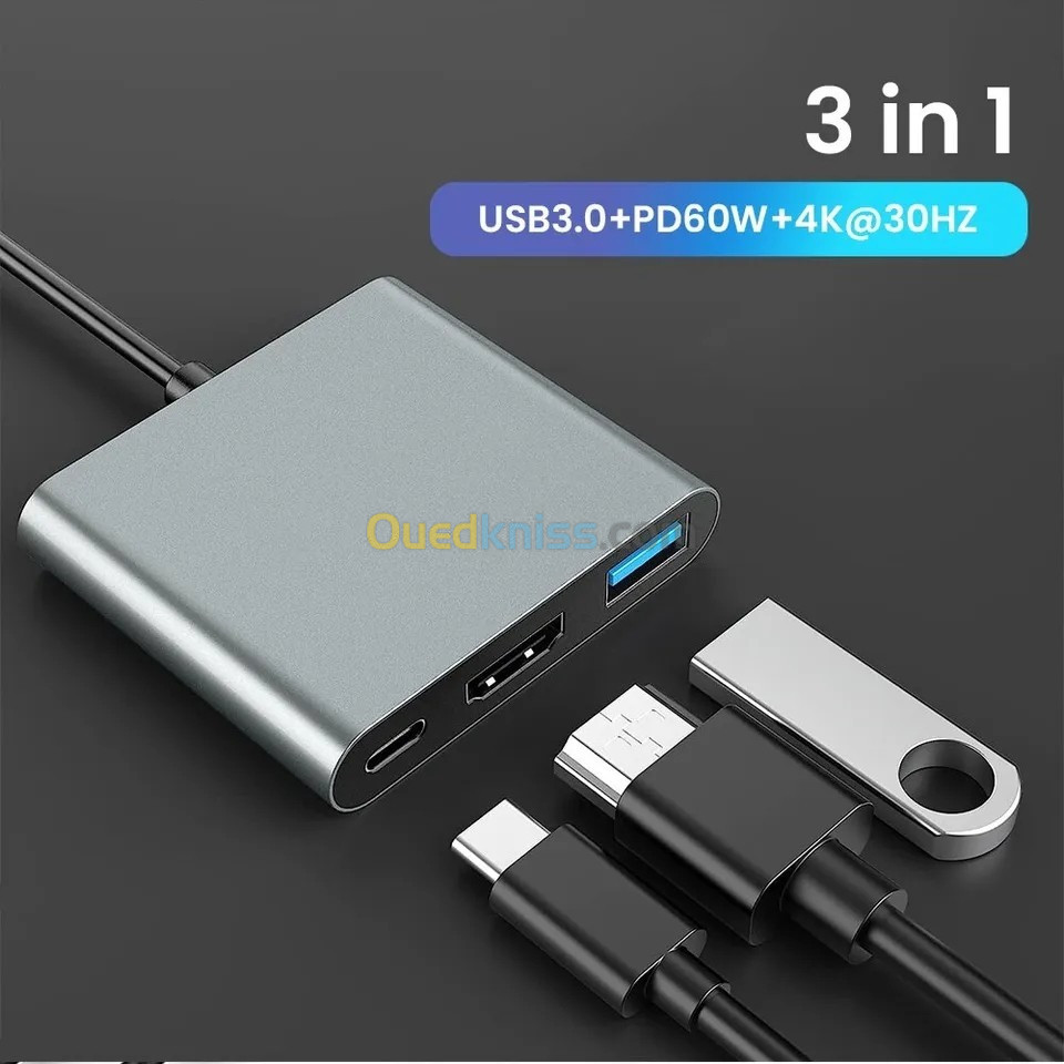 Hub USB-C 3 en 1 