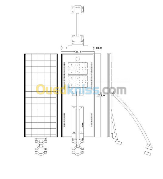 ECLAIRAGE PUBLIC SOLAIRE ALL IN ONE 100W