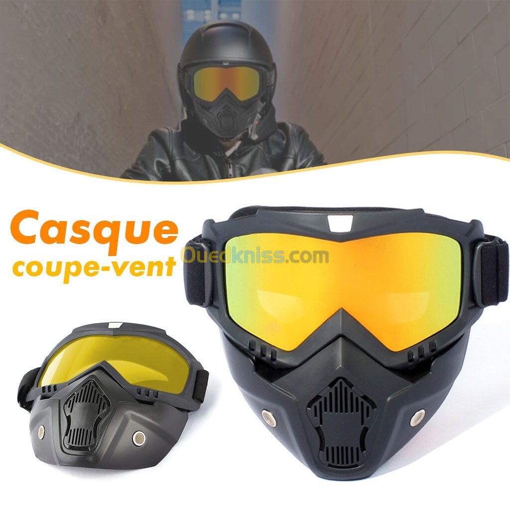 Casque Moto avec Lunettes Amovibles Coloré Anti-Bouée 1,500 DA 1,500 د