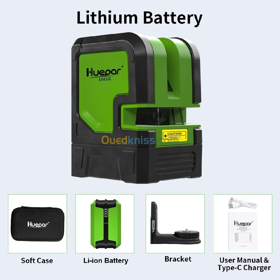 Niveau laser vert huepar sur batterie