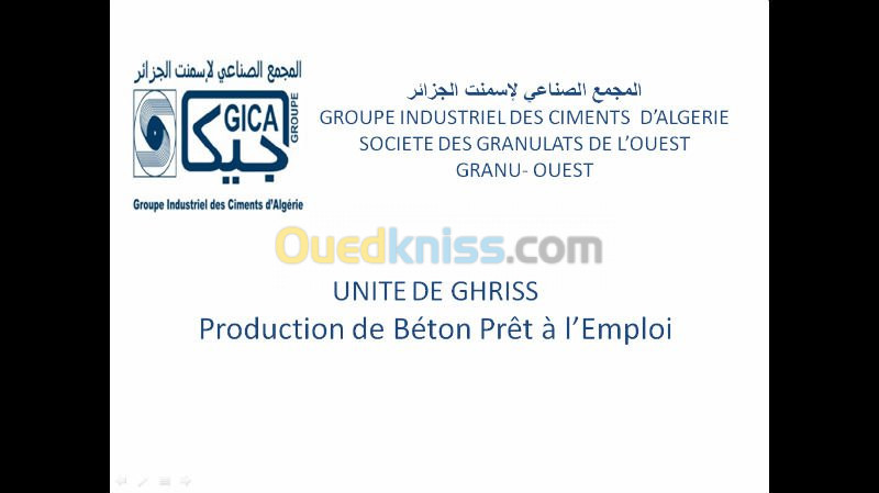 PRODUCTION DE Béton Pret à l'Emploi