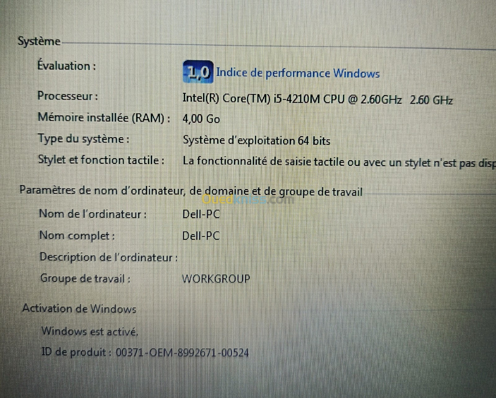 Pc DELL i5 4eme (Caba)