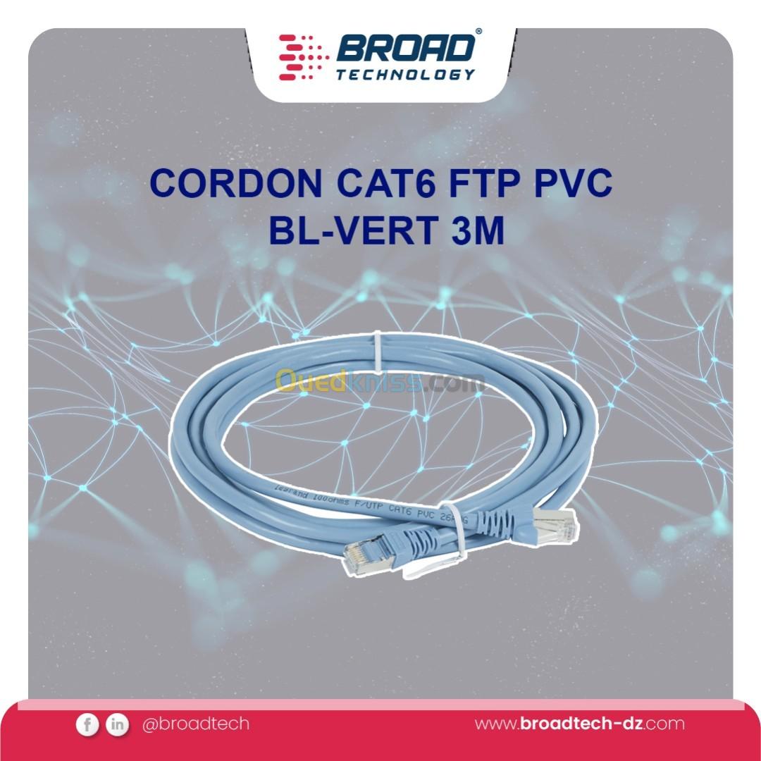 CORDON CAT6 FTP PVC BL-VERT 3M