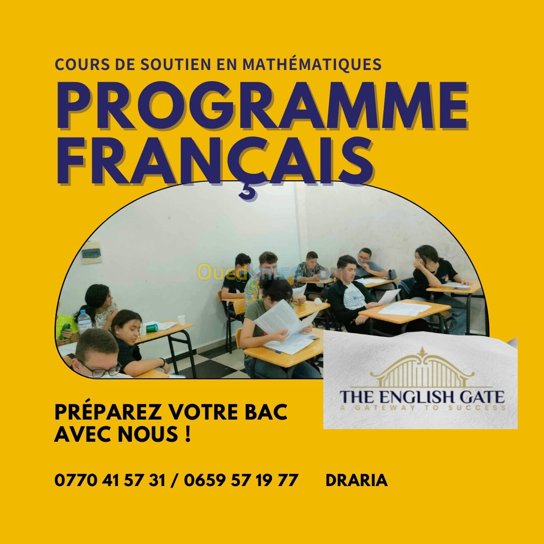 Cours de Soutien en Mathématiques  Programme Français